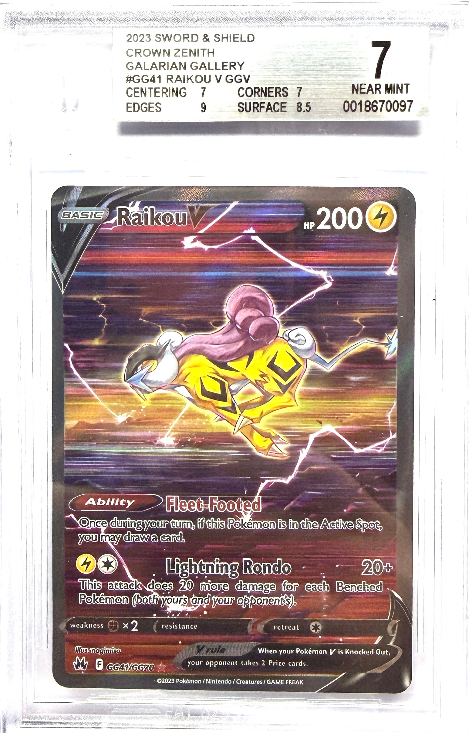 Pokémon Raikou V GG41/GG70 Crown Zenith BGS 7 kaufen