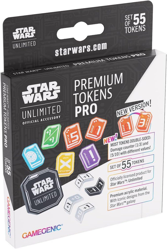 Gamegenic Star Wars: Unlimited Premium Tokens PRO – 55 Acryl-Spielmarker im Star Wars-Design