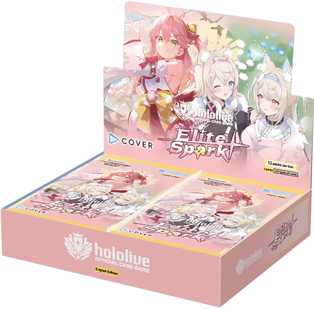 hololive OFFICIAL CARD GAME Elite Spark Booster Display Englisch mit 12 Packs und neuen Cheer Cards
