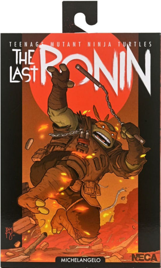 NECA TMNT The Last Ronin Ultimate Flashback Michelangelo Actionfigur 18 cm mit Zubehör
