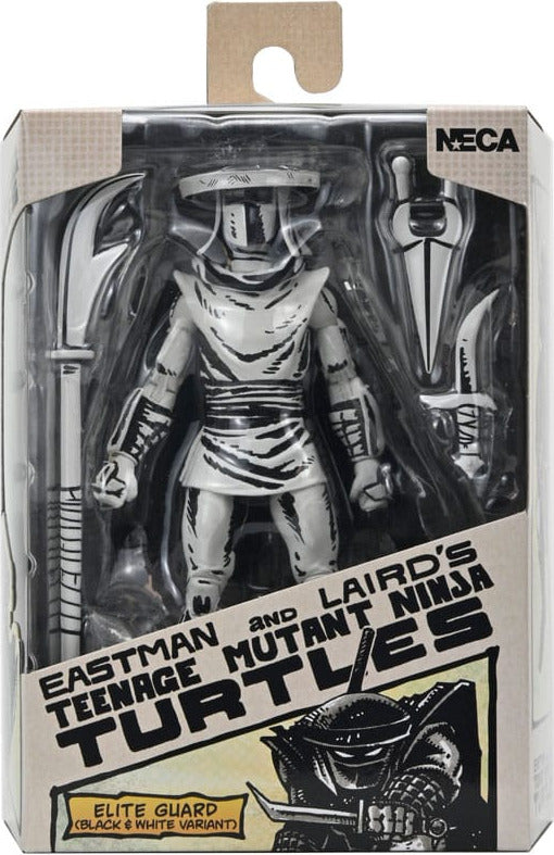 NECA TMNT Elite Foot Ninja Guard Black and White Actionfigur 18 cm
