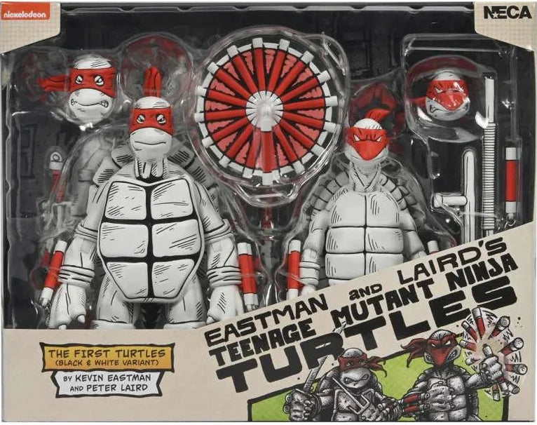 NECA TMNT Mirage Comics Black and White First Turtles 2-Pack Actionfiguren