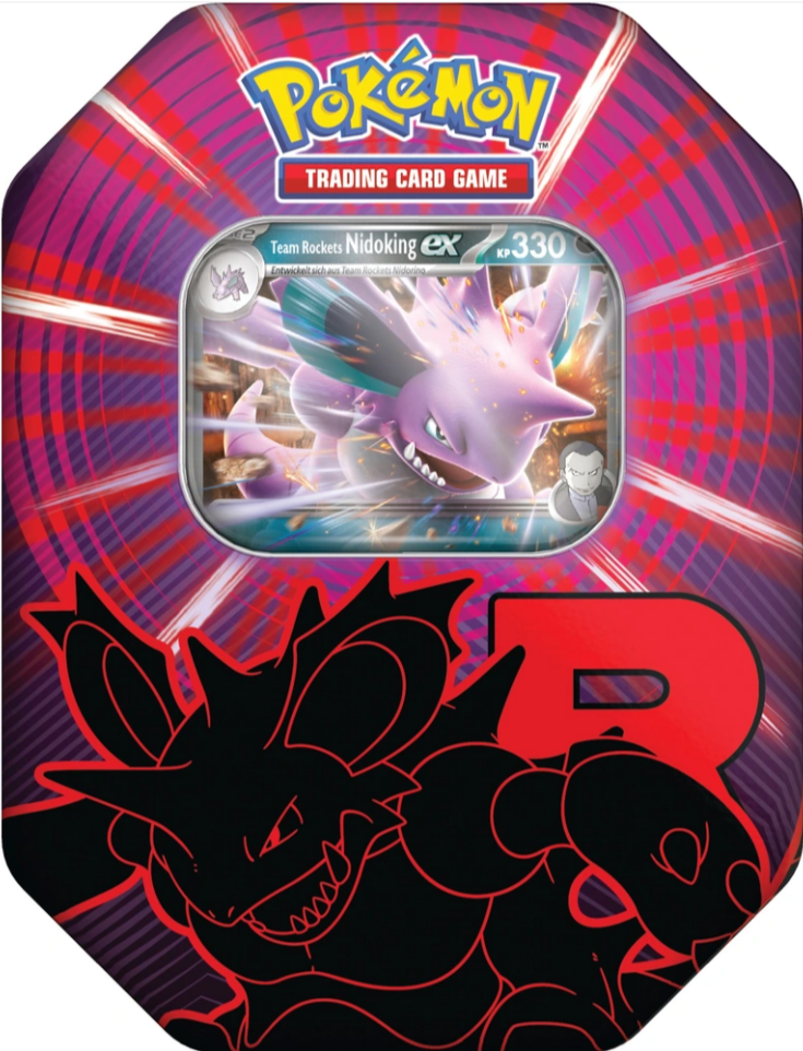 Pokémon Team Rockets Nidoking ex Tin-Box Deutsch mit Promo-Karte und Boostern
