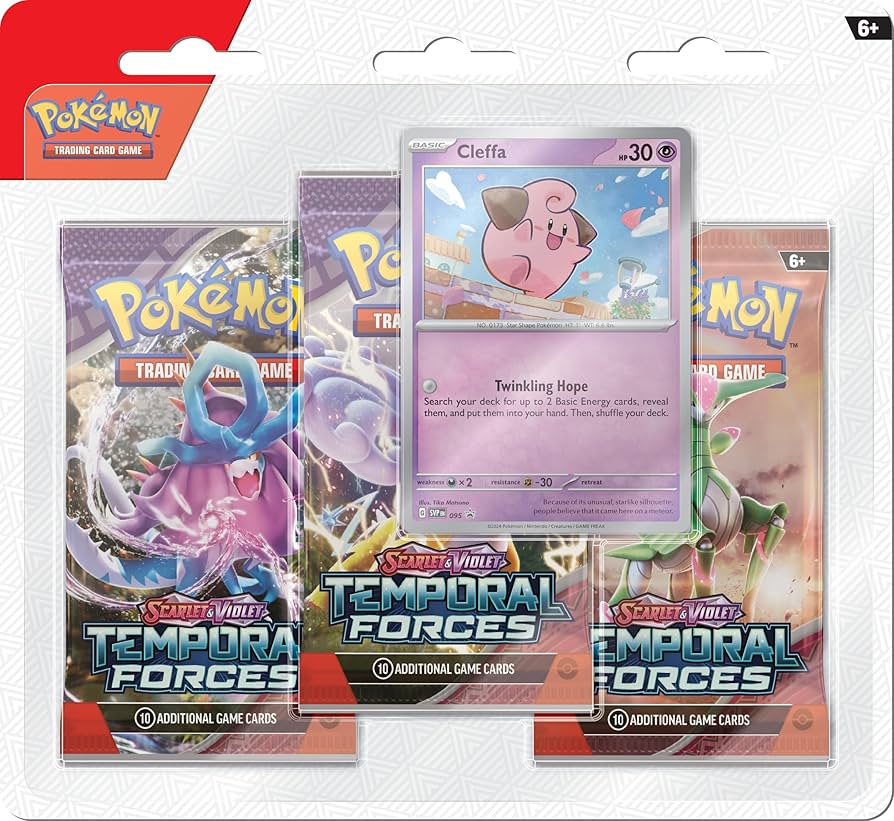 Pokémon Temporal Forces 3 Booster Blister Cleffa Englisch mit Promokarte und Münze