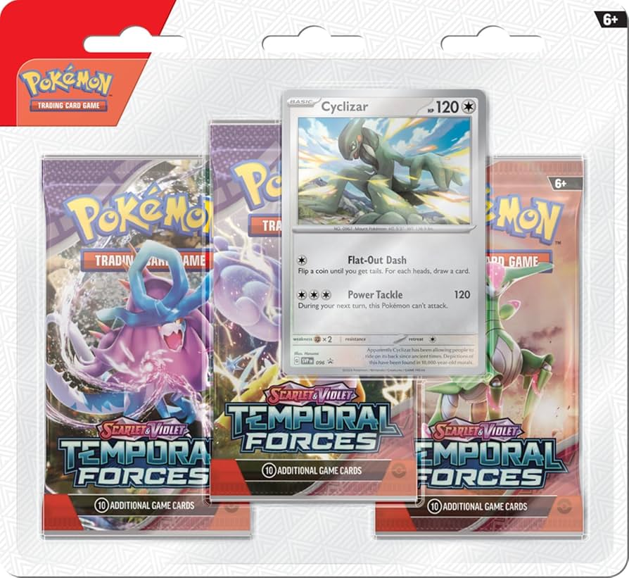 Pokémon Temporal Forces 3 Booster Blister Cyclizar Englisch mit Promokarte und Münze