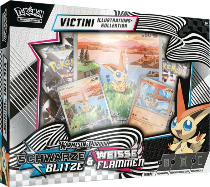 Pokémon Unova Victini Illustration Kollektion – mit Promokarten & Boostern – Deutsch