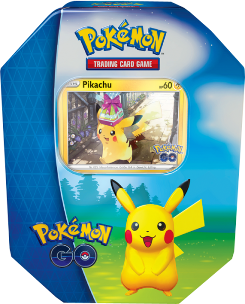 Pokémon GO Tin Box Pikachu Deutsch – Box mit Promokarten und 4 Boostern